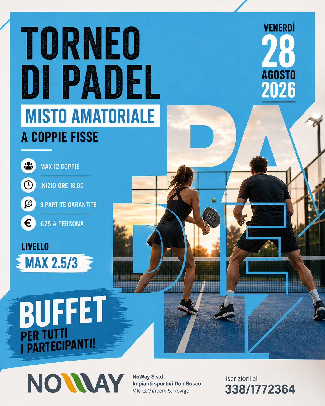 Locandina TORNEO PADEL AMATORIALE MISTO